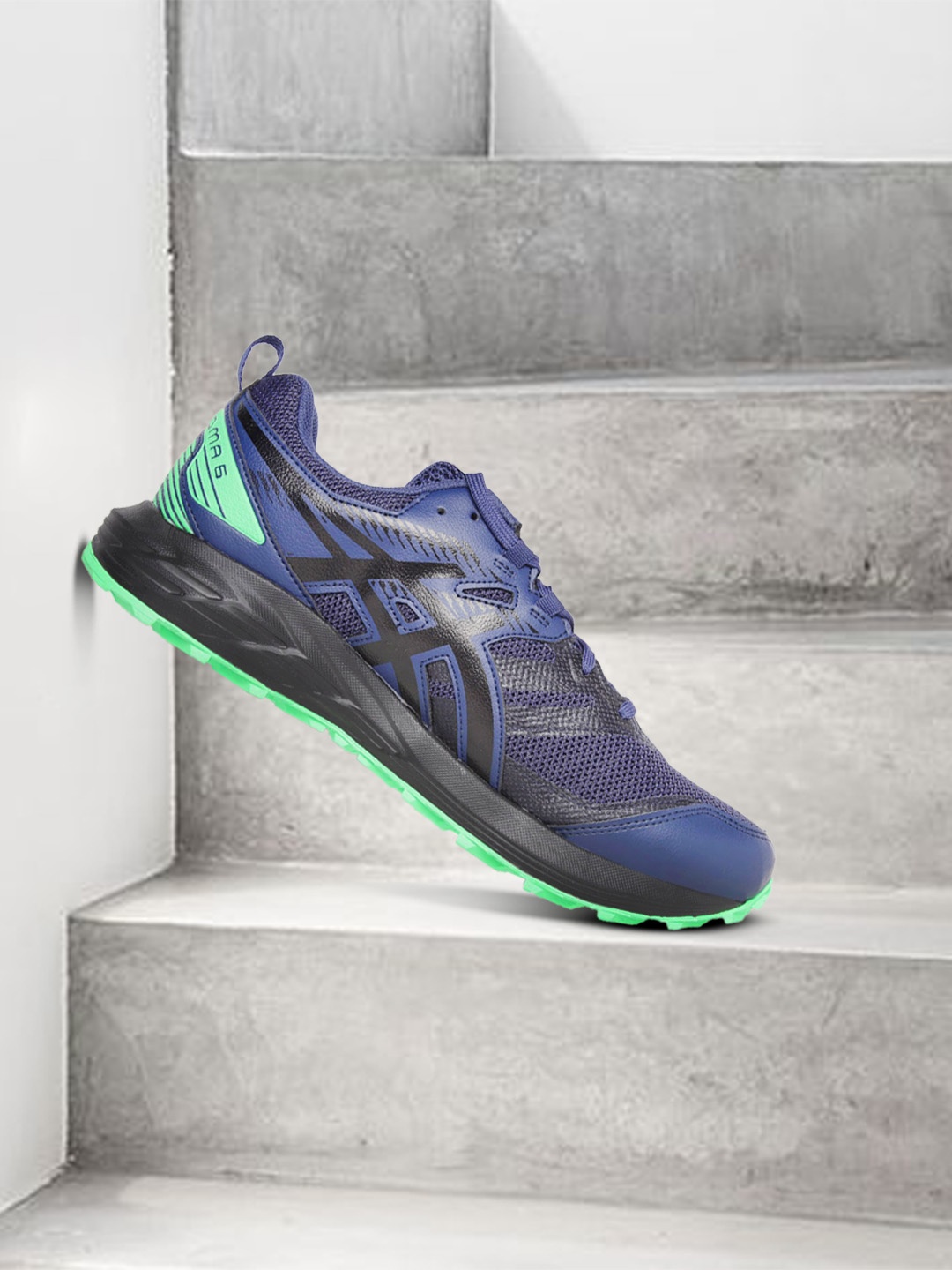 

ASICS Men Navy Blue & Black Woven Design Gel-Sonoma 6 G-TX Running Shoes