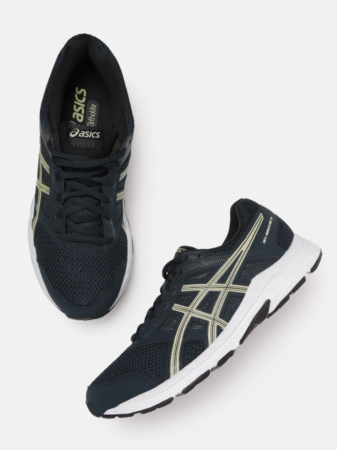 

ASICS Men Navy Blue Woven Design Gel-Contend 5B Running Shoes