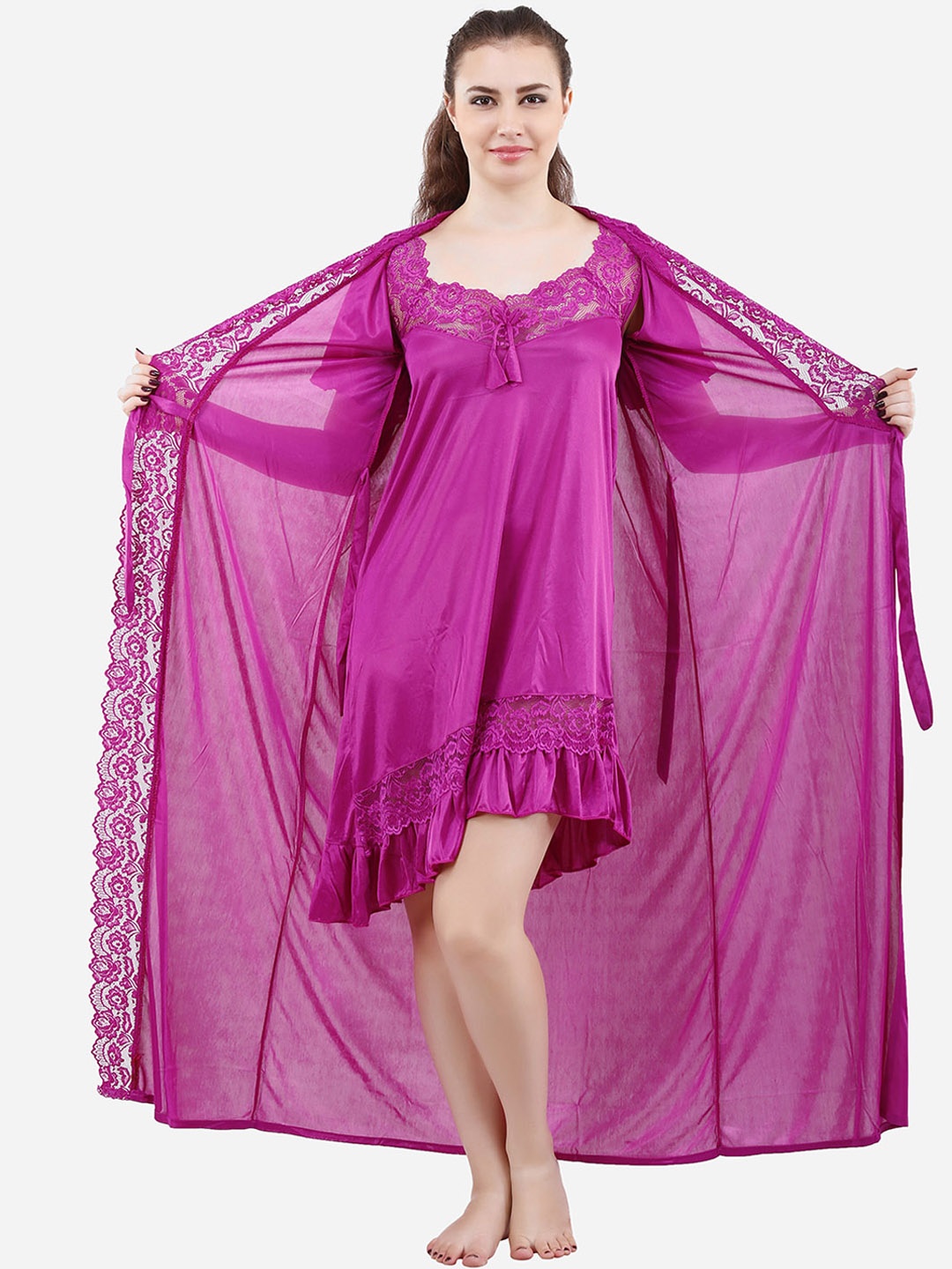 

Romaisa Magenta Maxi Nightdress