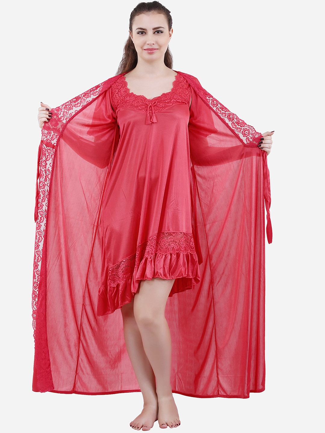 

Romaisa Coral Maxi Nightdress