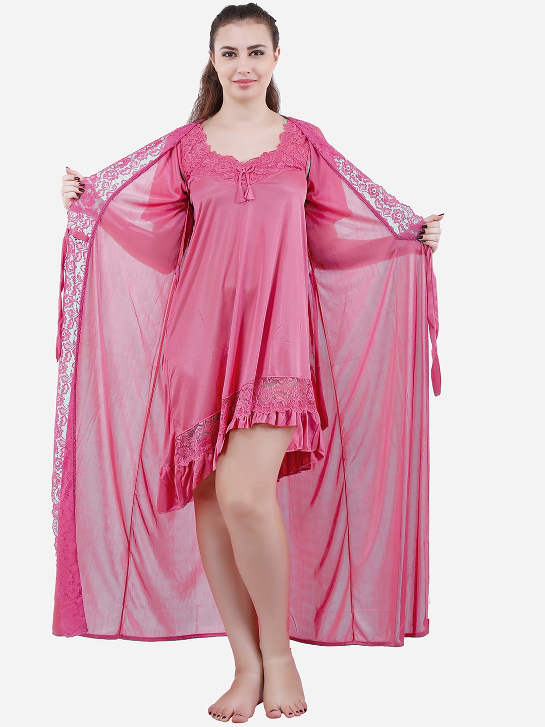 

Romaisa Pink Maxi Nightdress