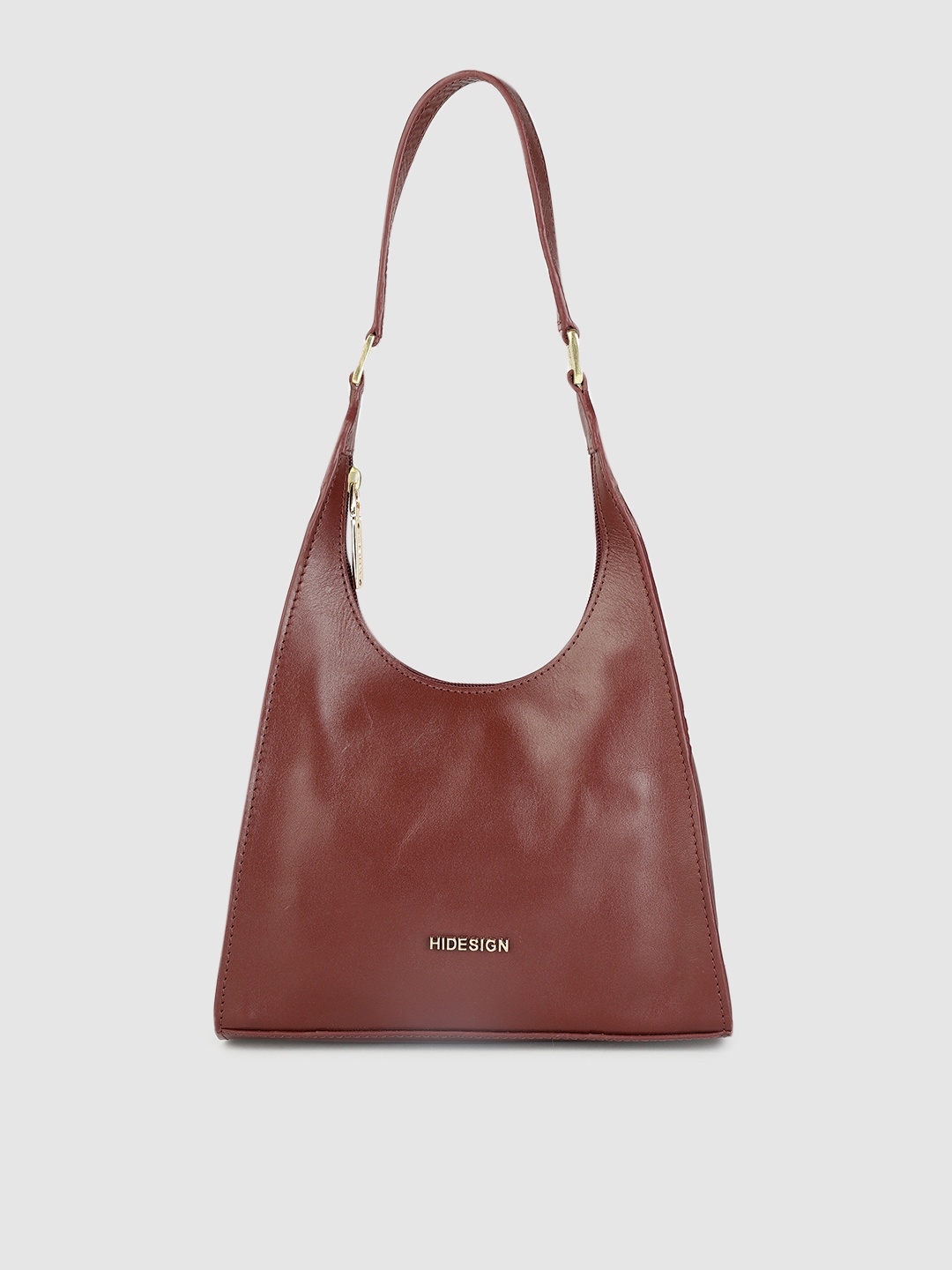 

Hidesign Women Maroon Leather Structured Hobo Bag