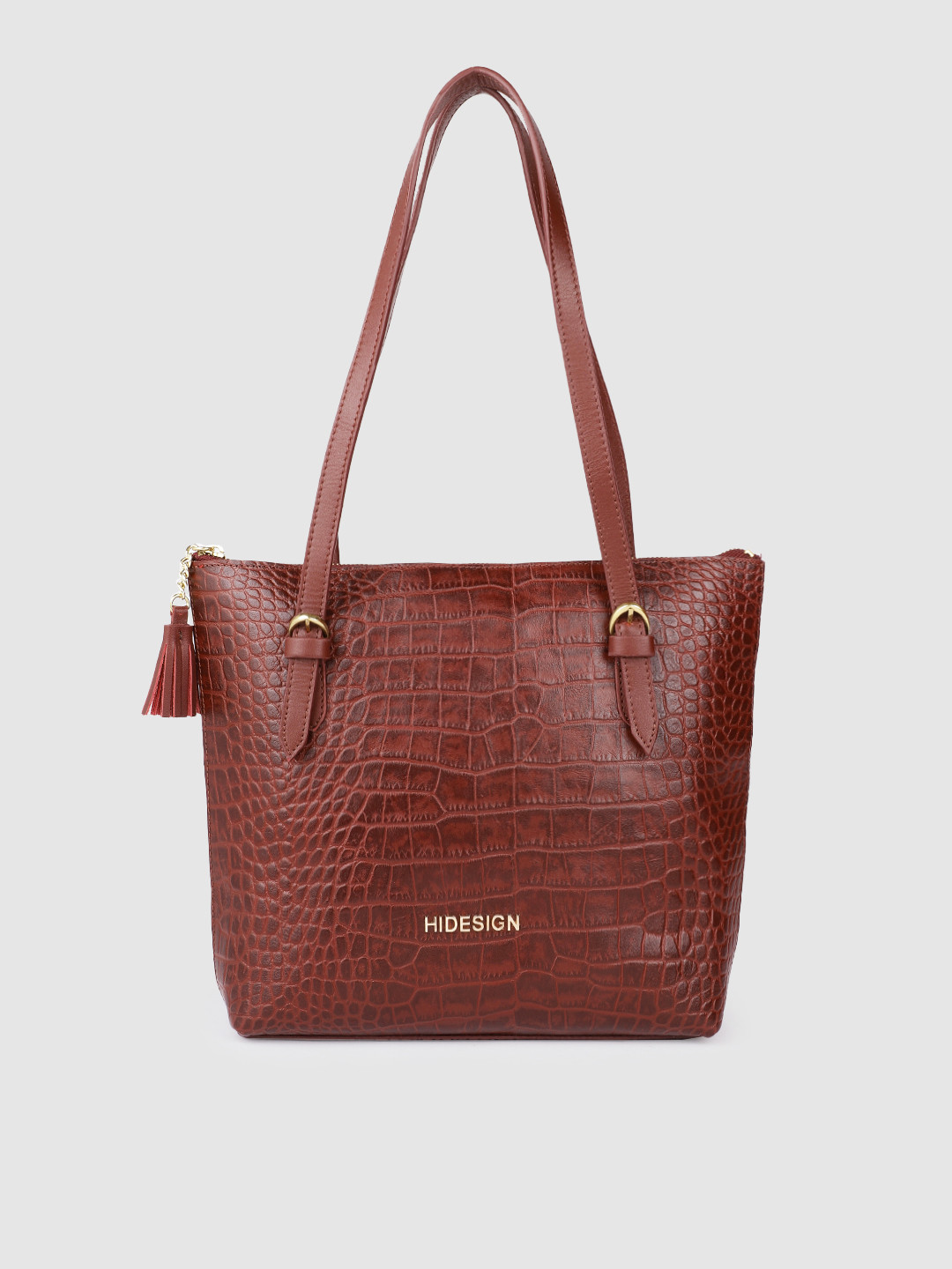

Hidesign Maroon Textured Leather Shoulder Bag