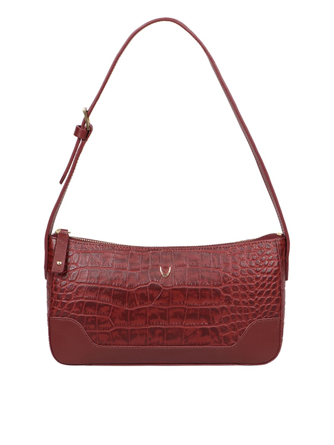 

Hidesign Maroon Textured Leather Shoulder Bag