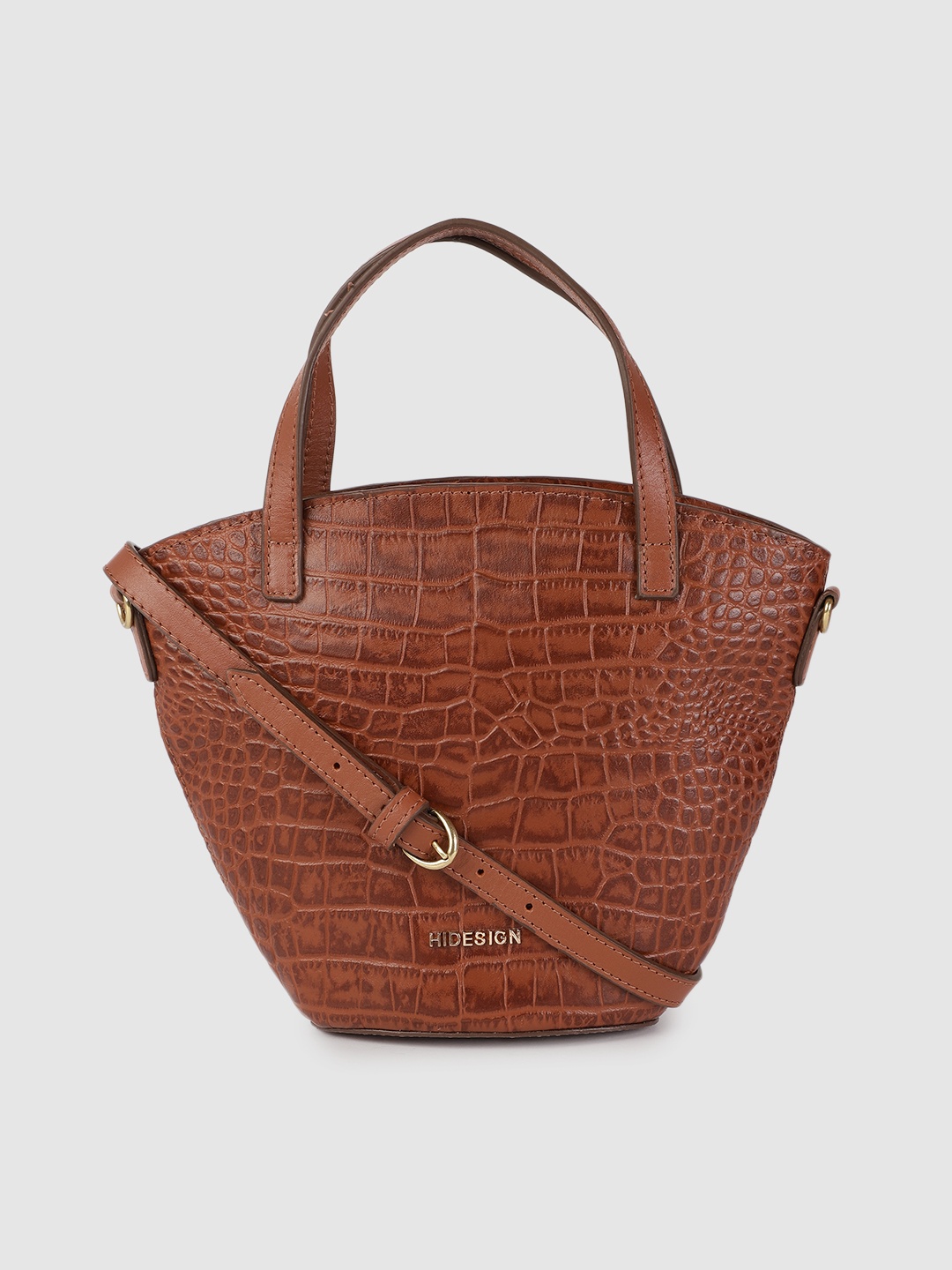 

Hidesign Tan Brown Textured Leather Handheld Bag