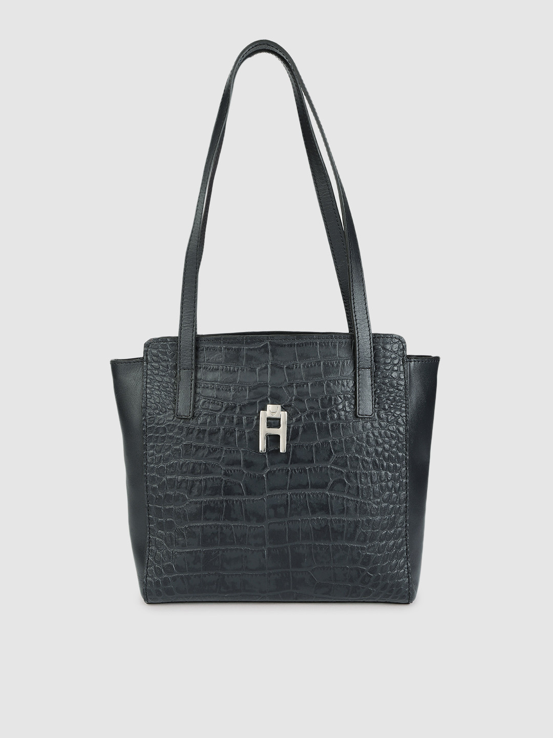 

Hidesign Blue Animal Textured Leather Structured Shoulder Bag