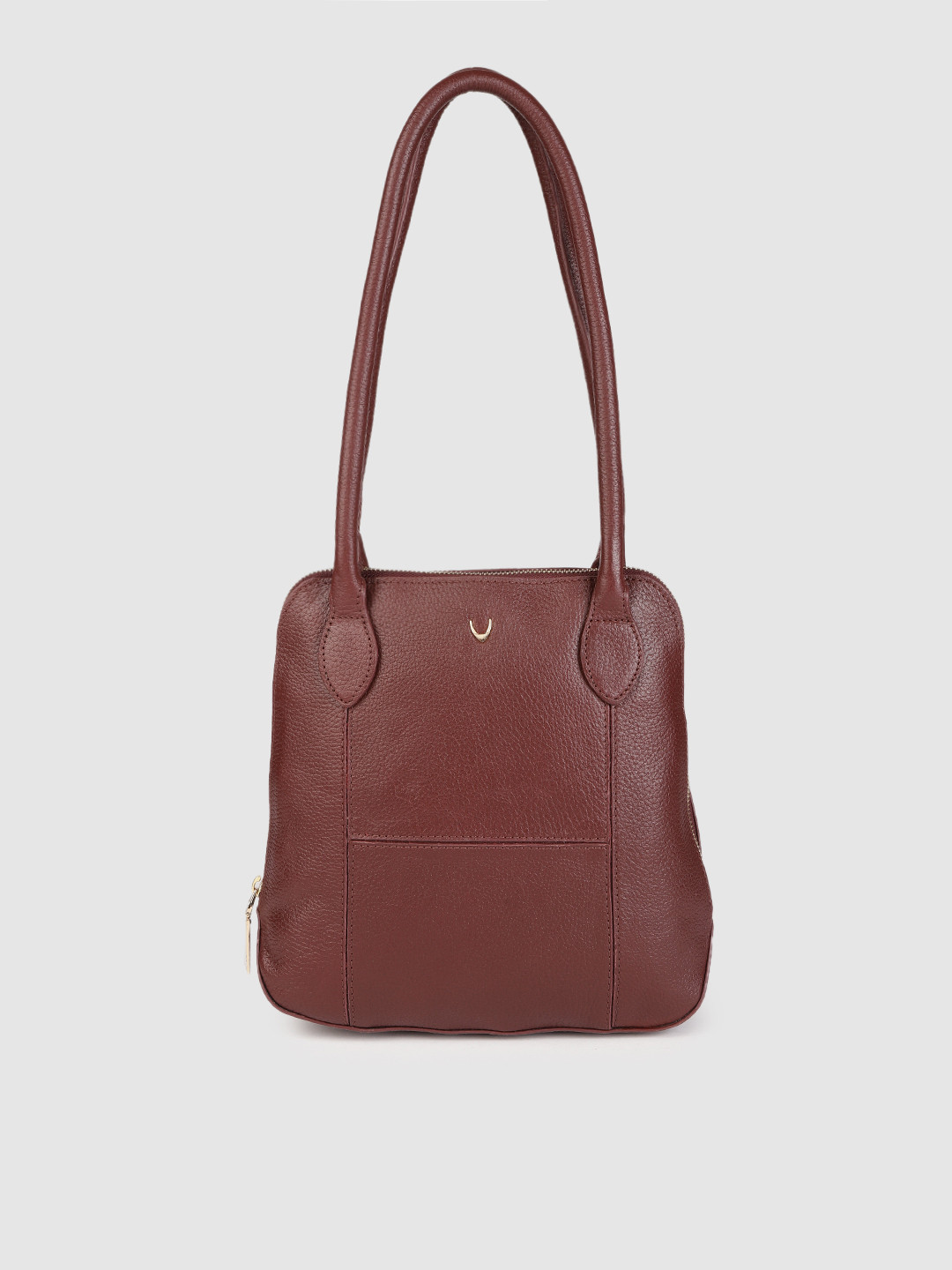 

Hidesign Burgundy Leather Structured Shoulder Bag