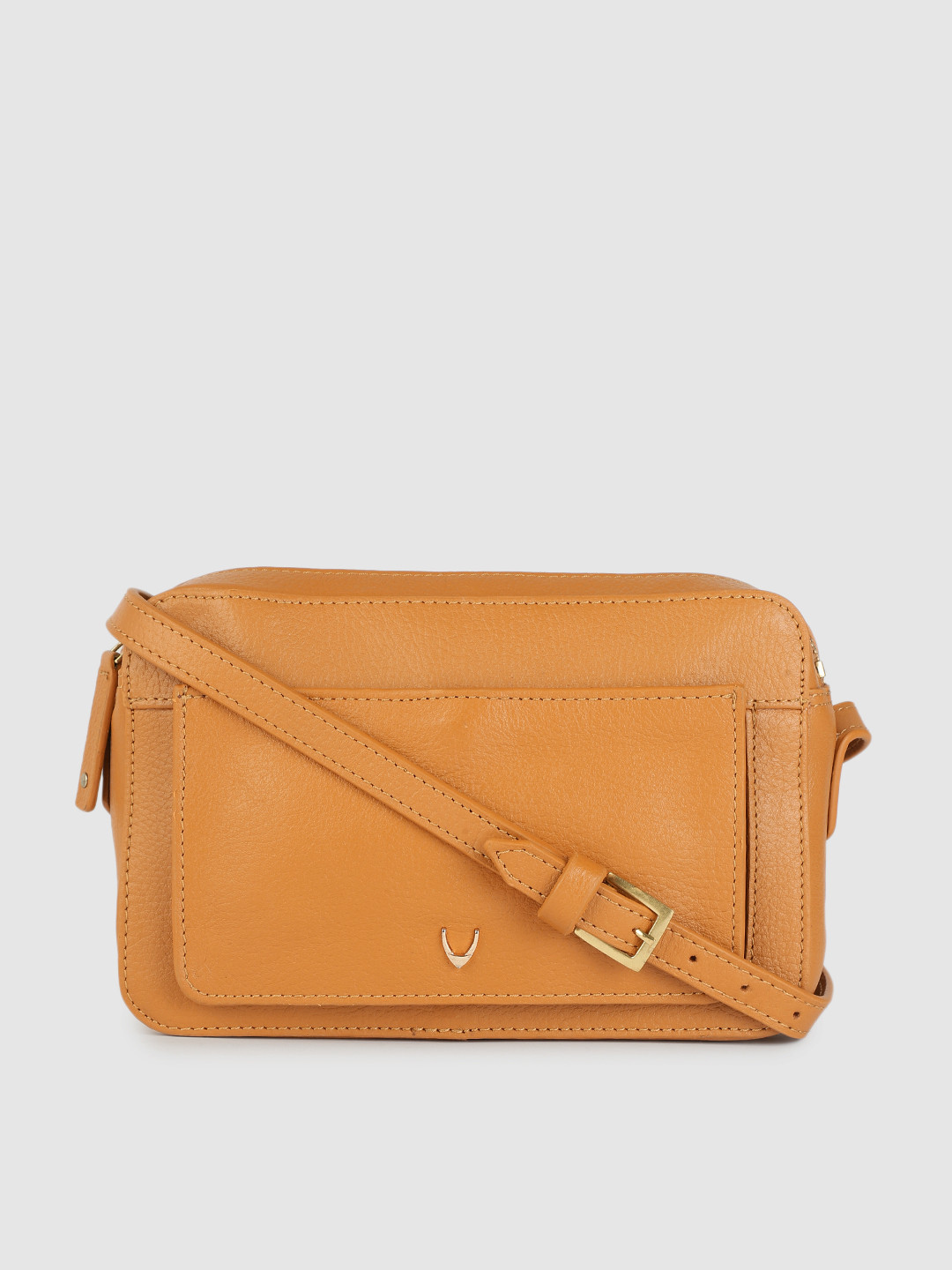 

Hidesign Mustard Yellow Leather Sling Bag