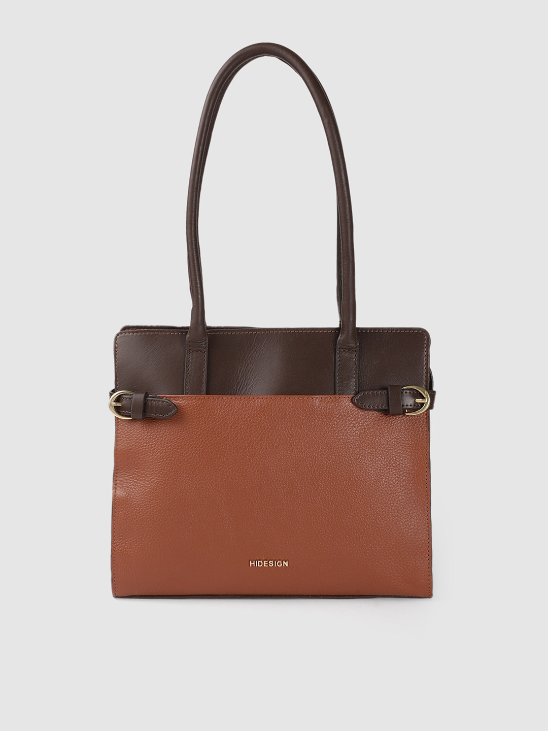 

Hidesign Tan Brown Leather Oversized Structured Shoulder Bag