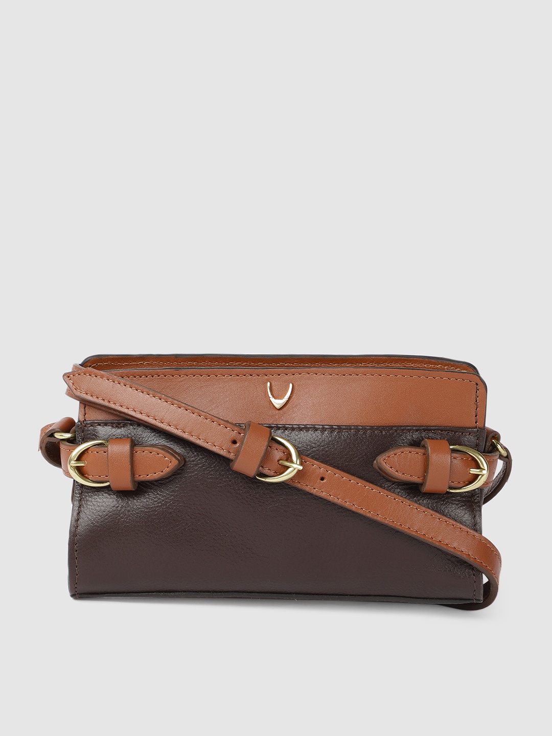 

Hidesign Brown Leather Solid Sling Bag
