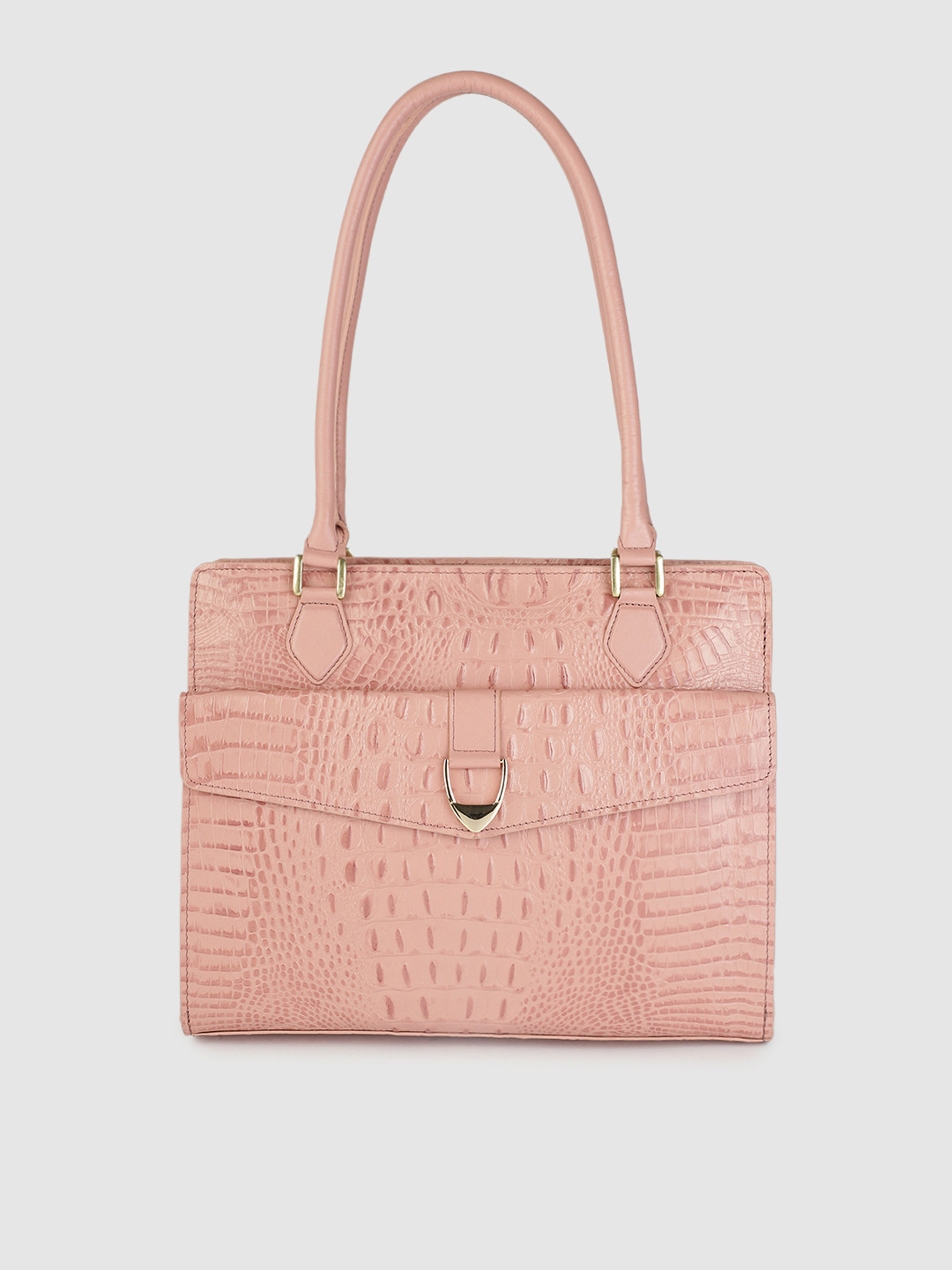 

Hidesign Pink Textured Leather Shoulder Bag
