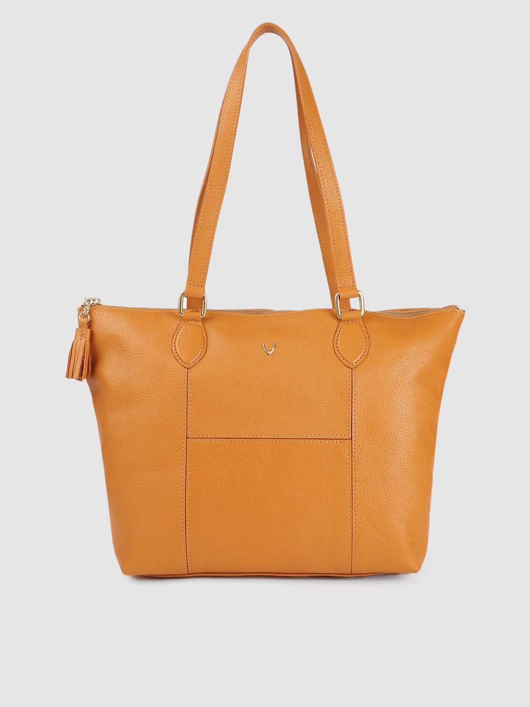 

Hidesign Camel Brown Textured Leather Structured Shoulder Bag