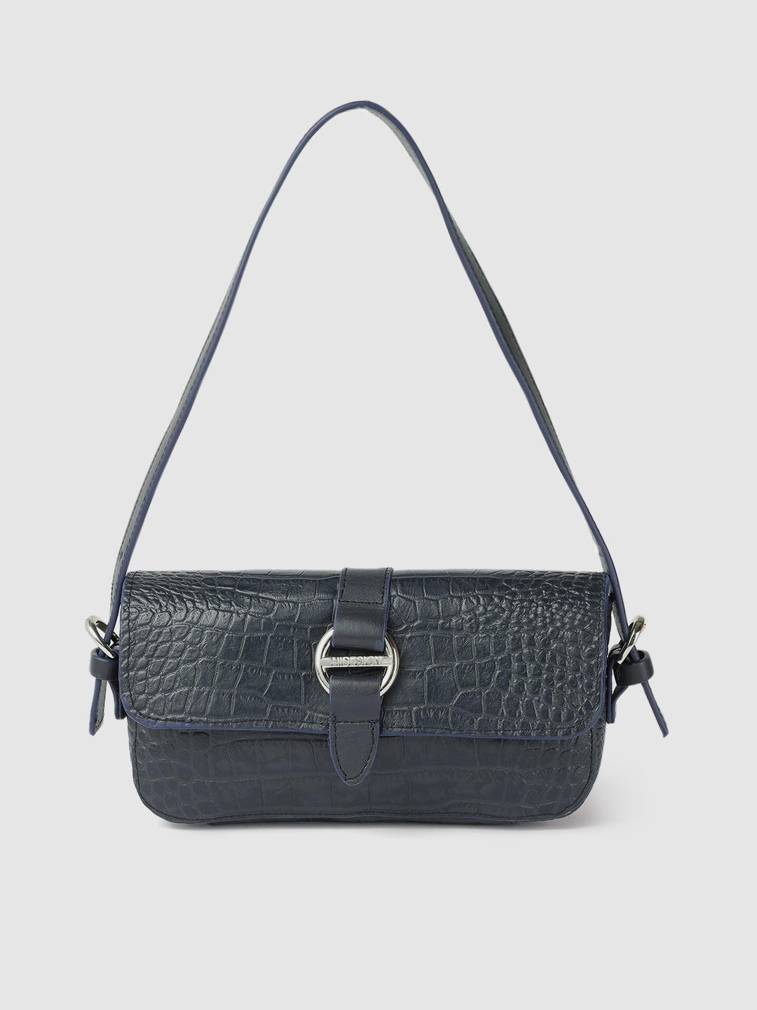 

Hidesign Navy Blue Textured Leather Satchel