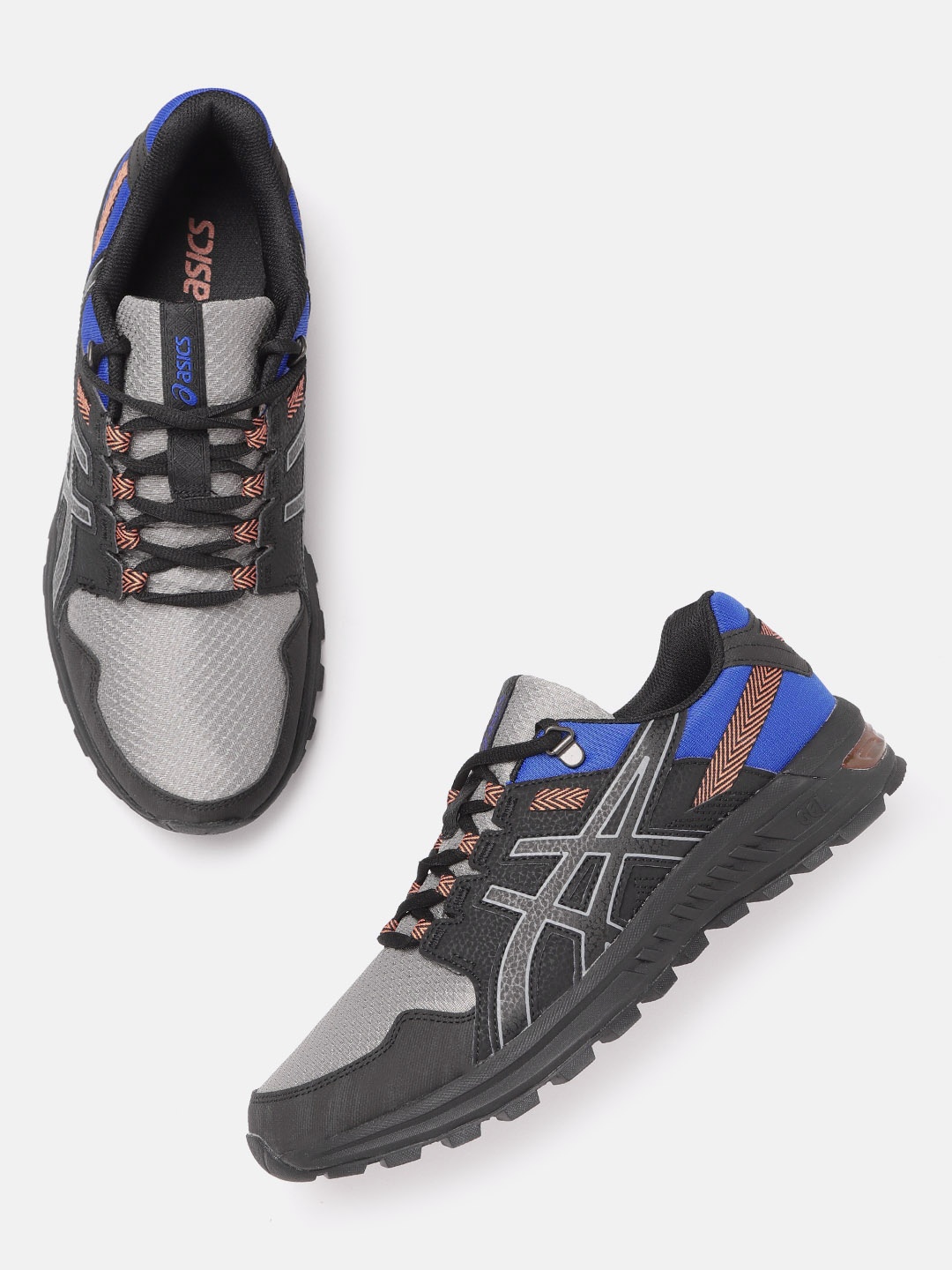 

ASICS Men Blue & Grey Colourblocked Woven Design Gel Citrek Sneakers