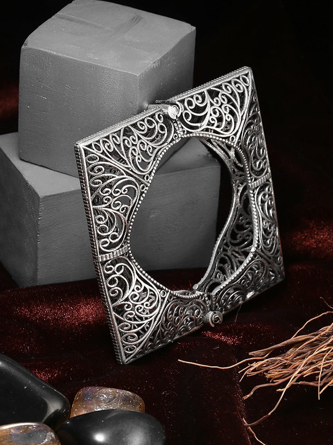 

Adwitiya Collection Silver-Plated Oxidized Bangle