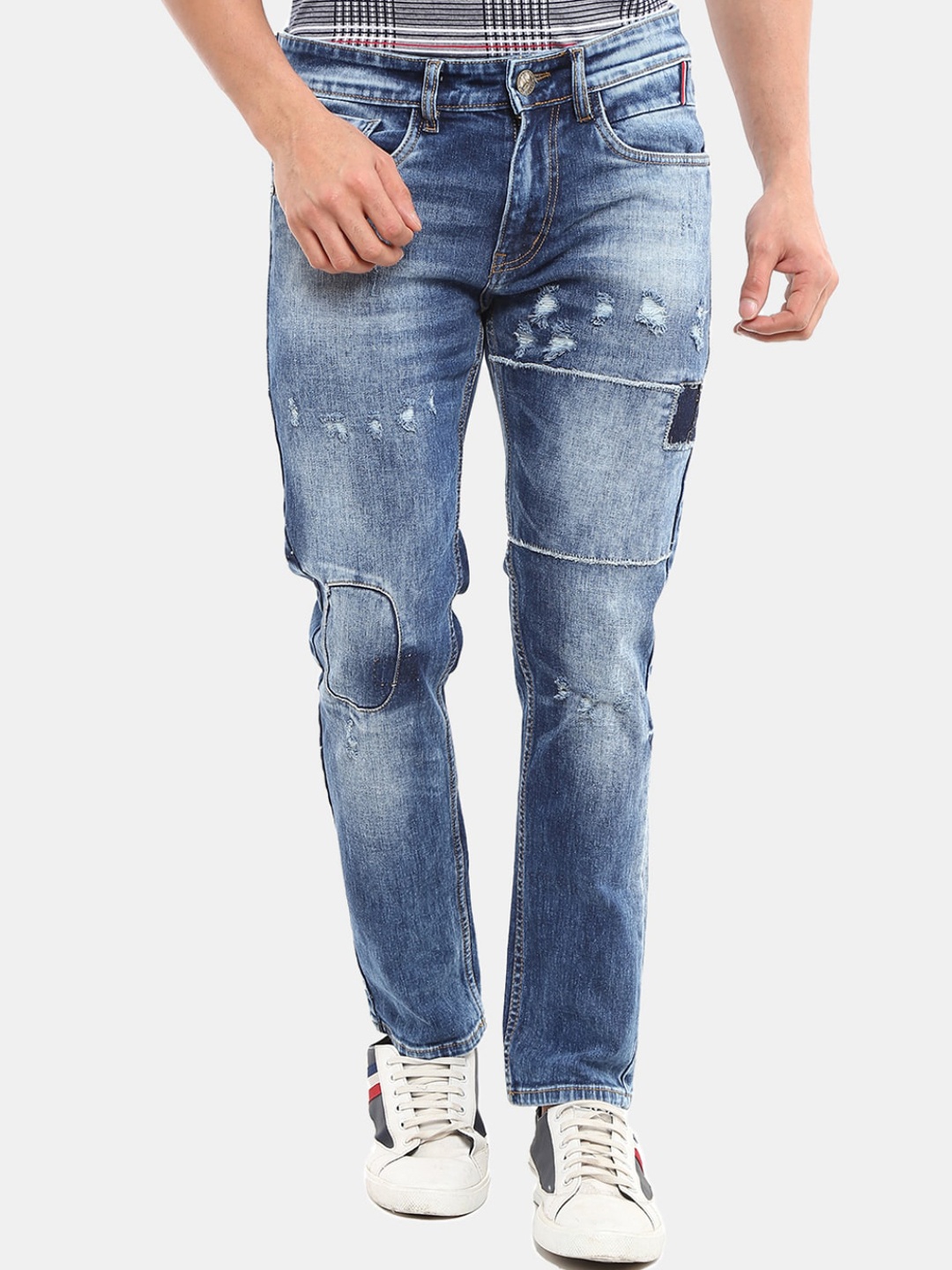 

V-Mart Men Blue Mildly Distressed Heavy Fade Jeans