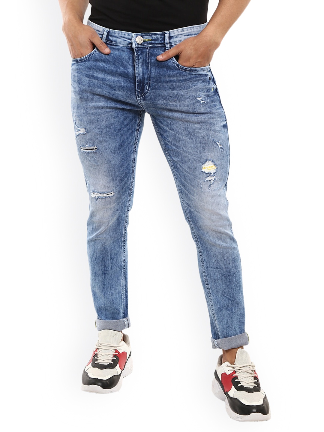 

V-Mart Men Blue Mildly Distressed Heavy Fade Jeans