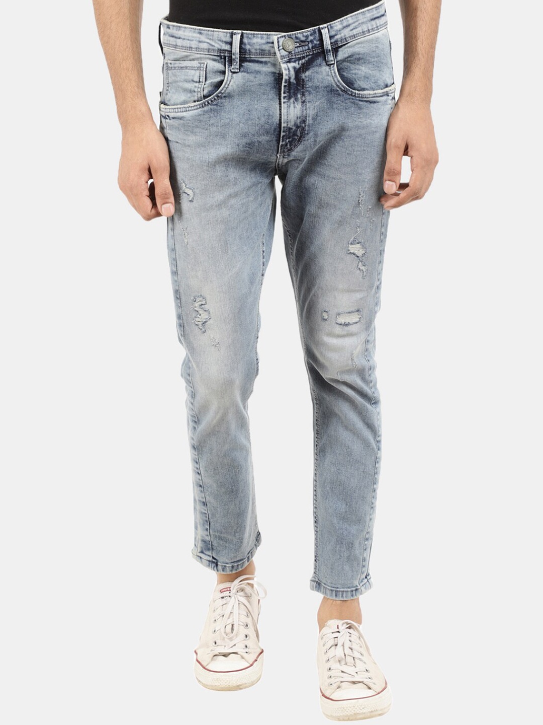 

V-Mart Men Blue Mildly Distressed Heavy Fade Jeans