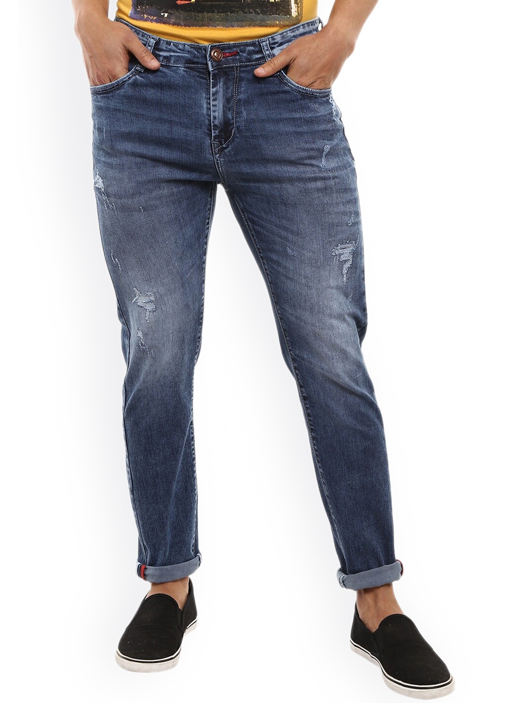 

V-Mart Men Blue Mildly Distressed Heavy Fade Jeans