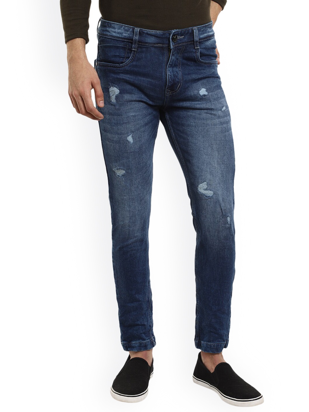 

V-Mart Men Blue Mildly Distressed Heavy Fade Jeans