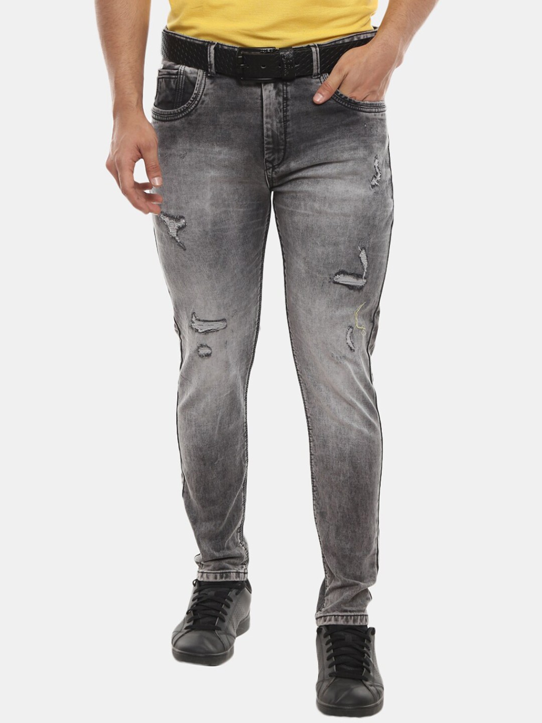 

V-Mart Men Grey Mildly Distressed Heavy Fade Jeans