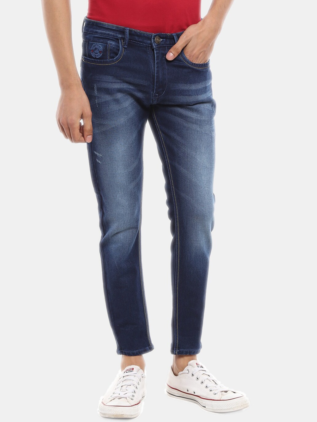

V-Mart Men Navy Blue Mildly Distressed Heavy Fade Jeans