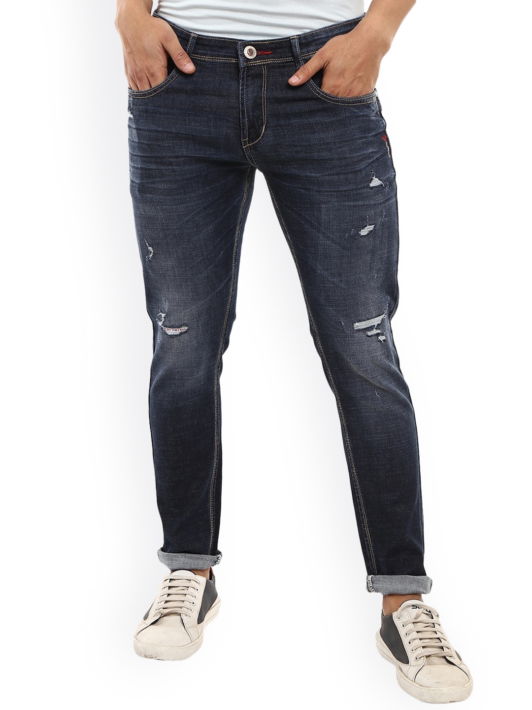 

V-Mart Men Blue Mildly Distressed Light Fade Jeans