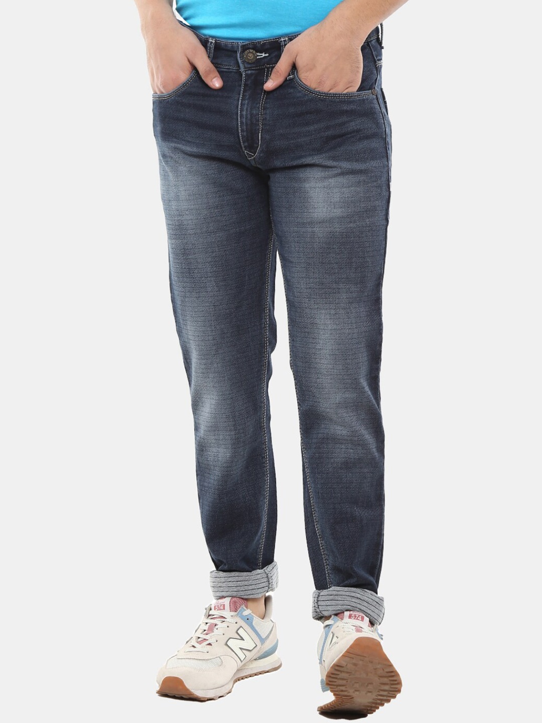 

V-Mart Men Blue Low Distress Heavy Fade Jeans