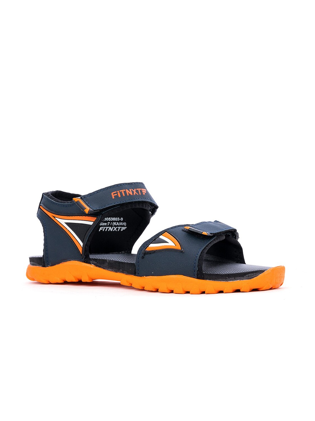 

Khadims Men Navy Blue & Orange Sports Sandals