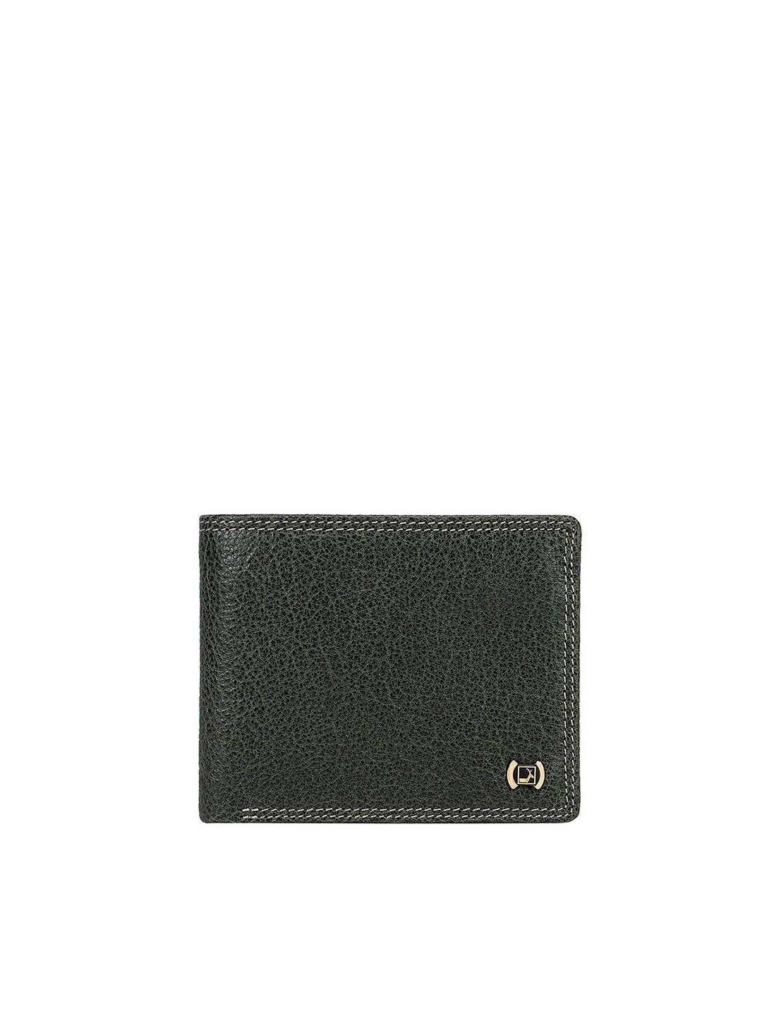 

Da Milano Men Green Textured Leather Two Fold Wallet