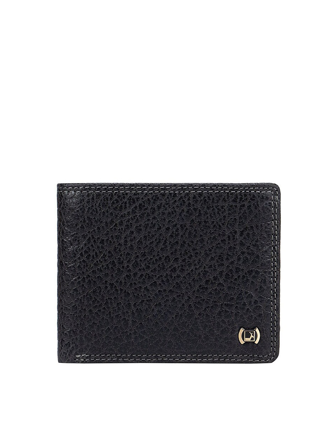 

Da Milano Men Blue Textured Leather Two Fold Wallet