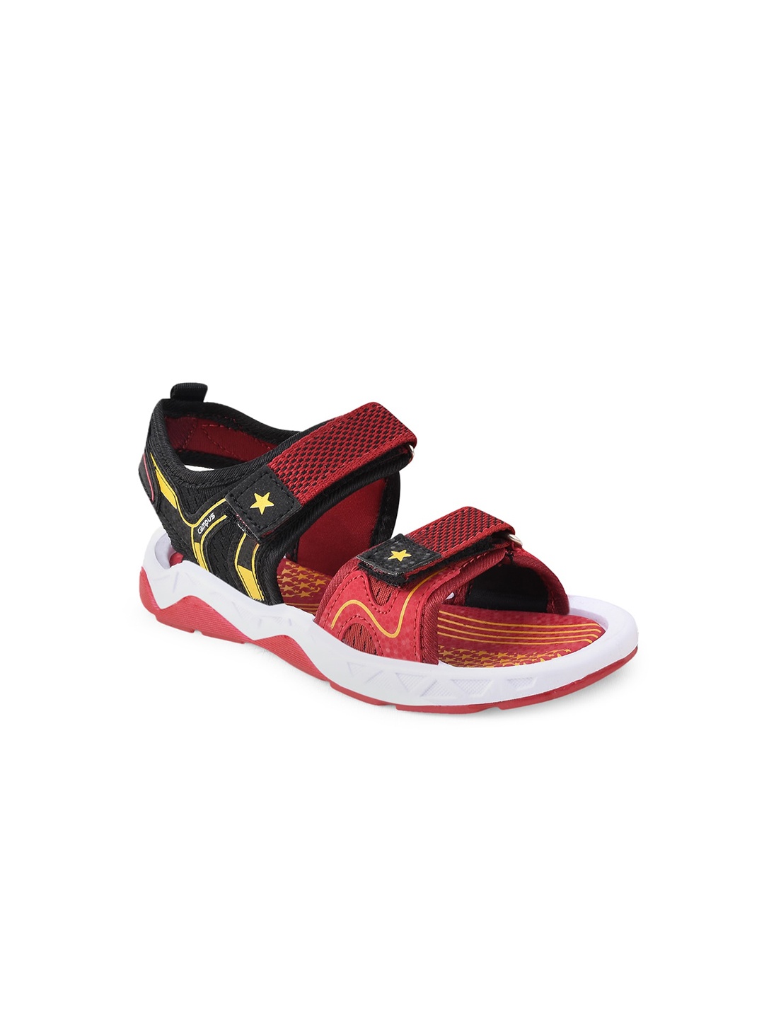 

Campus Kids Red & Black Printed Sports Sandals