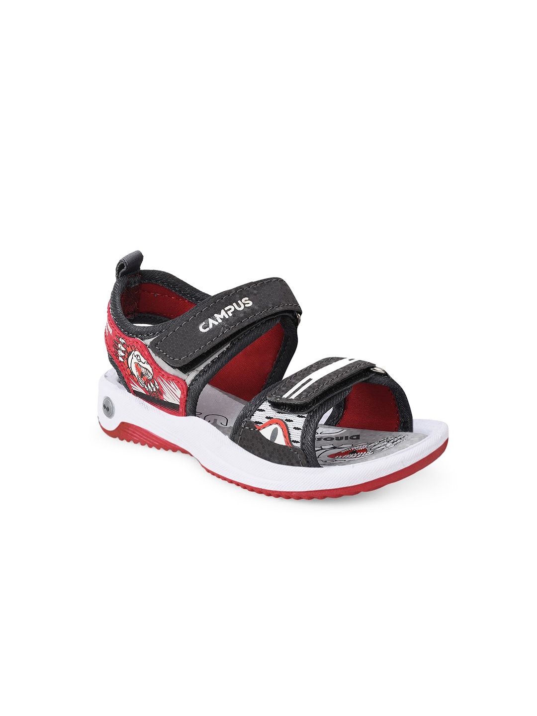 

Campus Kids Grey & Red Solid Sports Sandal