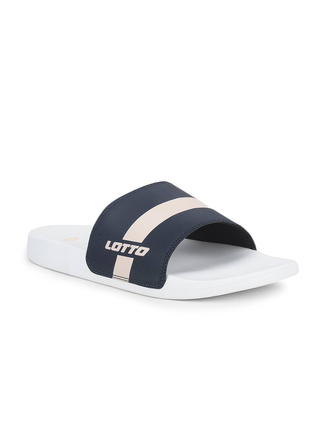 

Lotto Men Black & White Colourblocked Rubber Slip-On