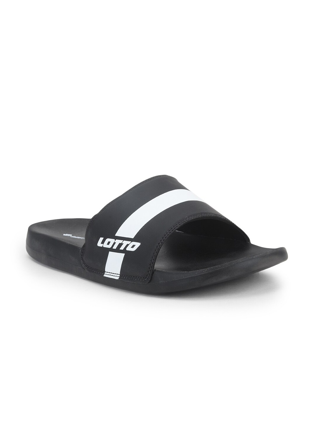 

Lotto Men White & Black Colourblocked Rubber Slip-On
