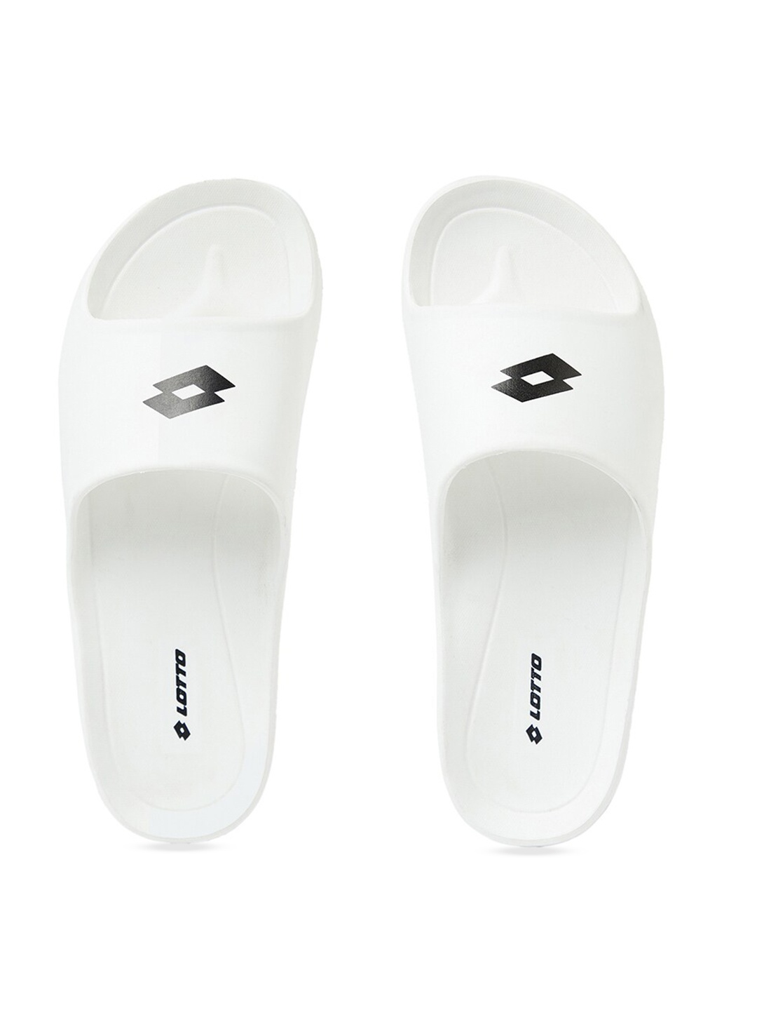 

Lotto Men White & Black Printed Rubber Slip-On
