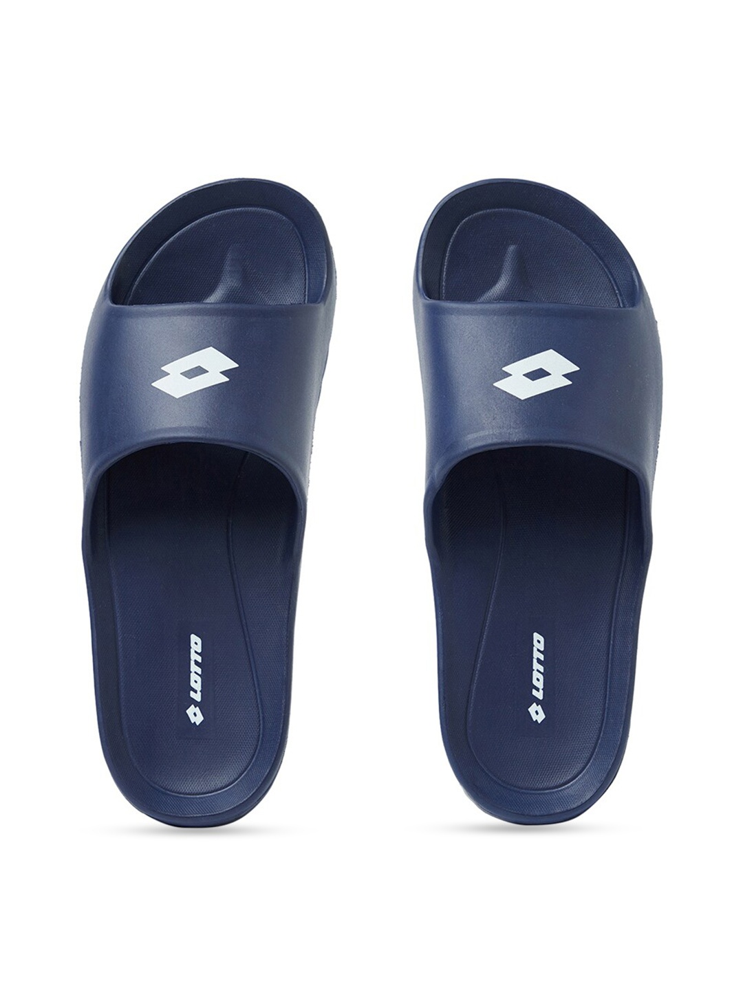 

Lotto Men Navy Blue & White Printed Rubber Slip-On