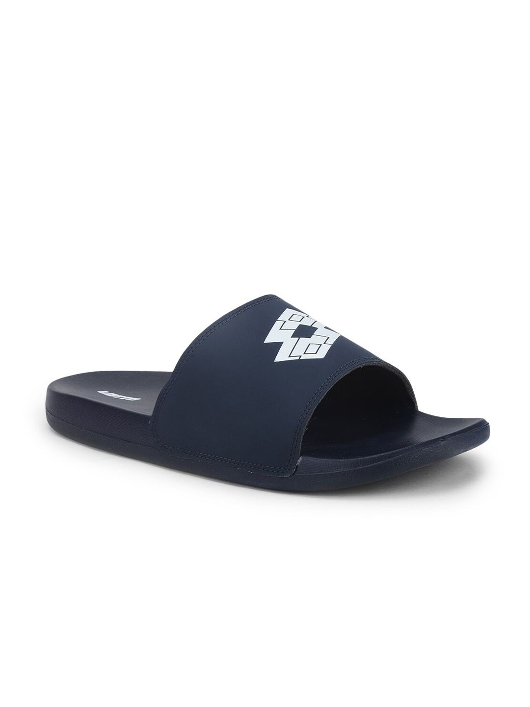 

Lotto Men Black & White Printed Rubber Slip-On