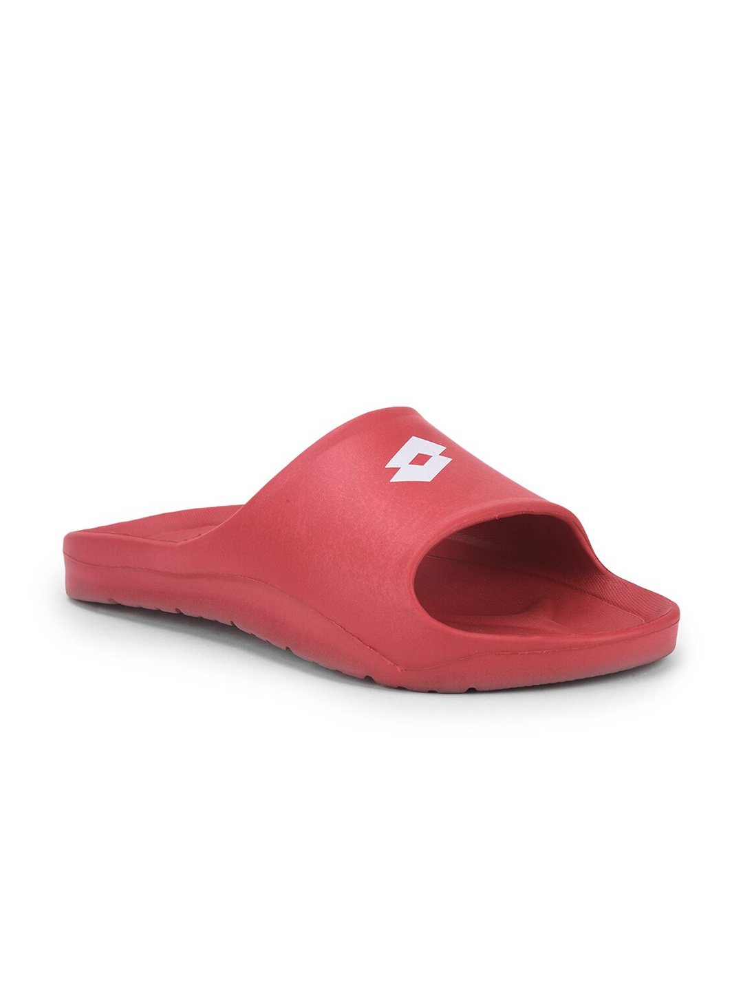 

Lotto Men Red & White Printed Rubber Slip-On