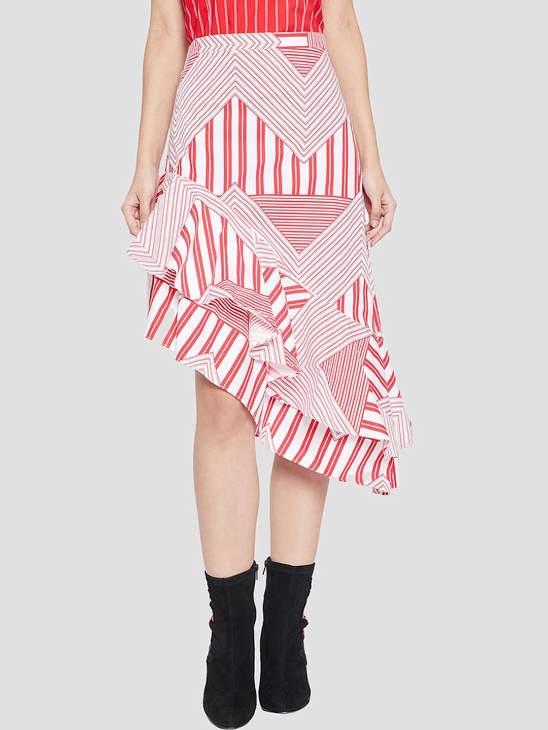 

Madame Women Red Striped Skirts