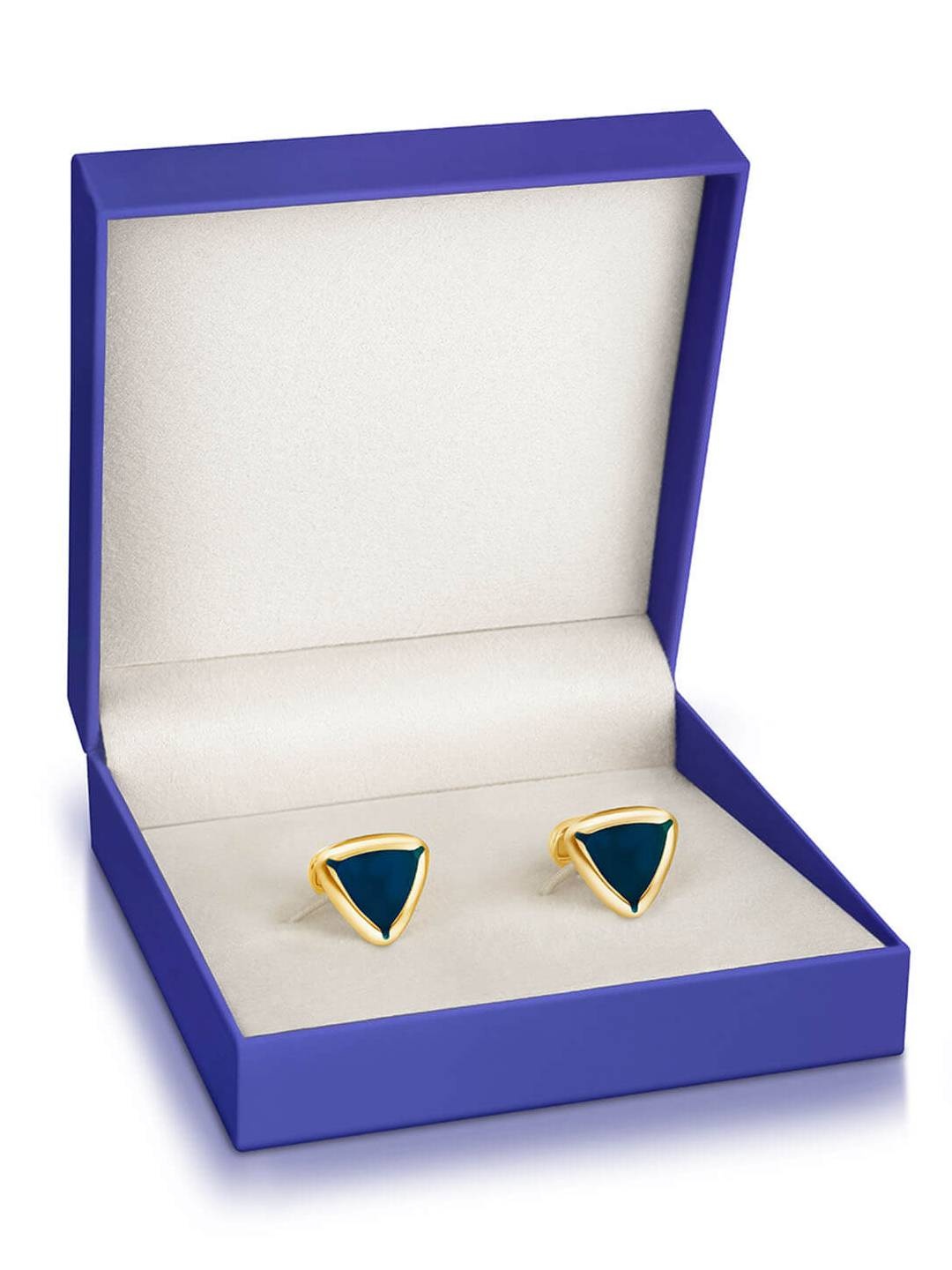 

Lapis Bard Blue & Gold-Toned Geometric Cufflink