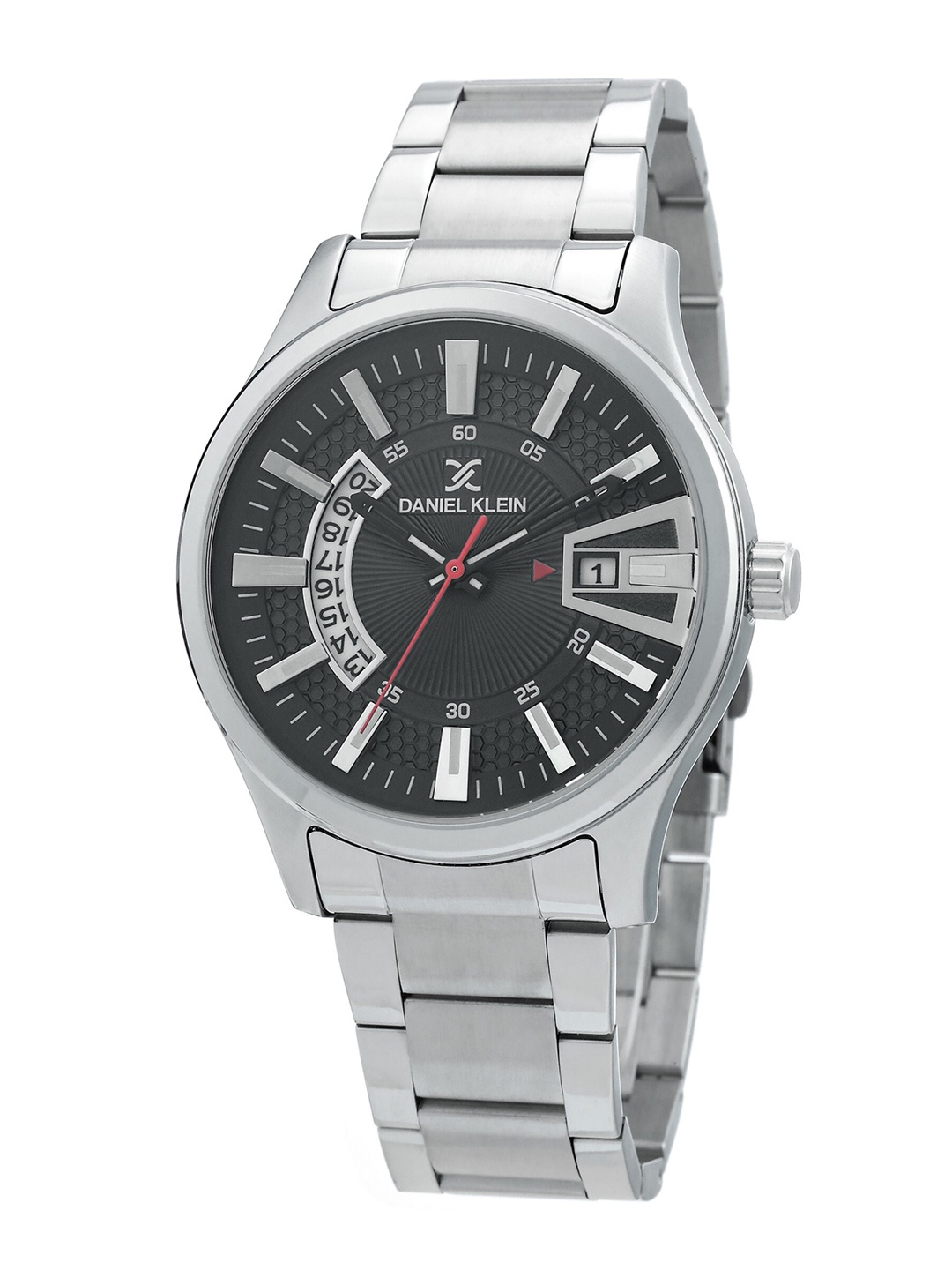 

Daniel Klein Men Black Dial & Silver Toned Stainless Steel Bracelet Style Straps Analogue Watch