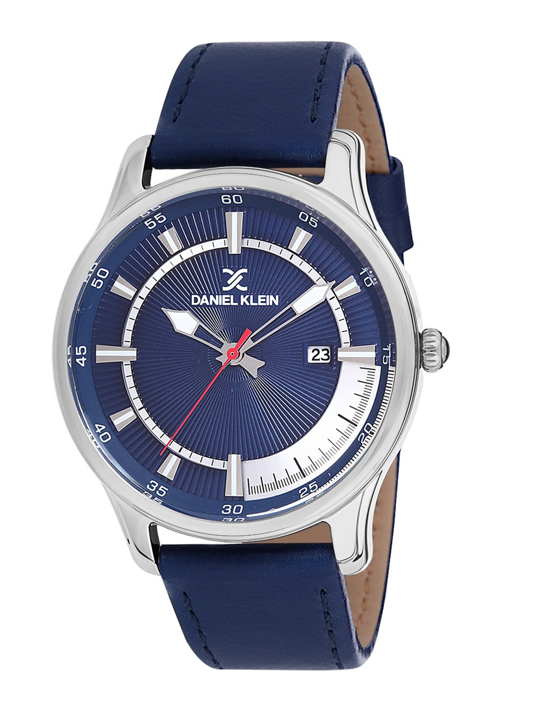 

Daniel Klein Men Blue Dial & Blue Leather Bracelet Style Straps Analogue Watch DK12232-4-New