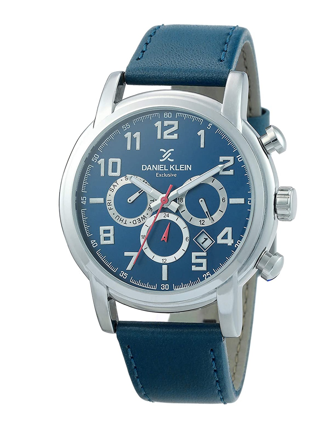 

Daniel Klein Men Blue Dial & Blue Leather Straps Analogue Watch DK 1 12361-2-New