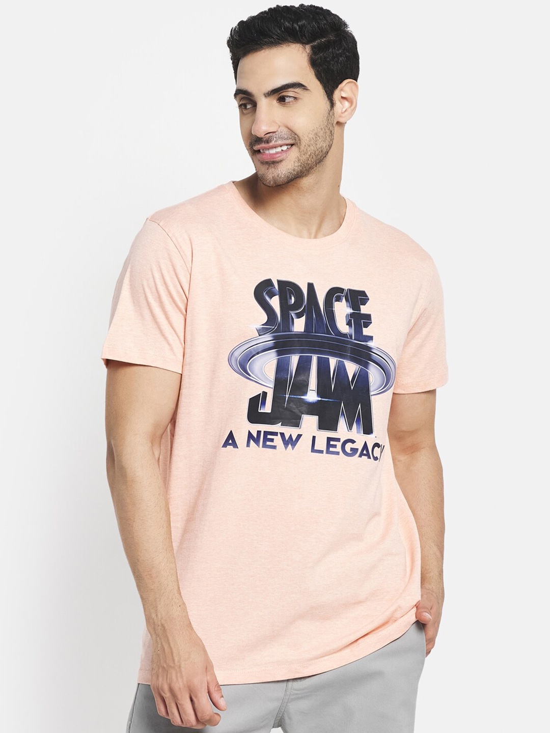 

Octave Men Orange Typography Printed T-shirt