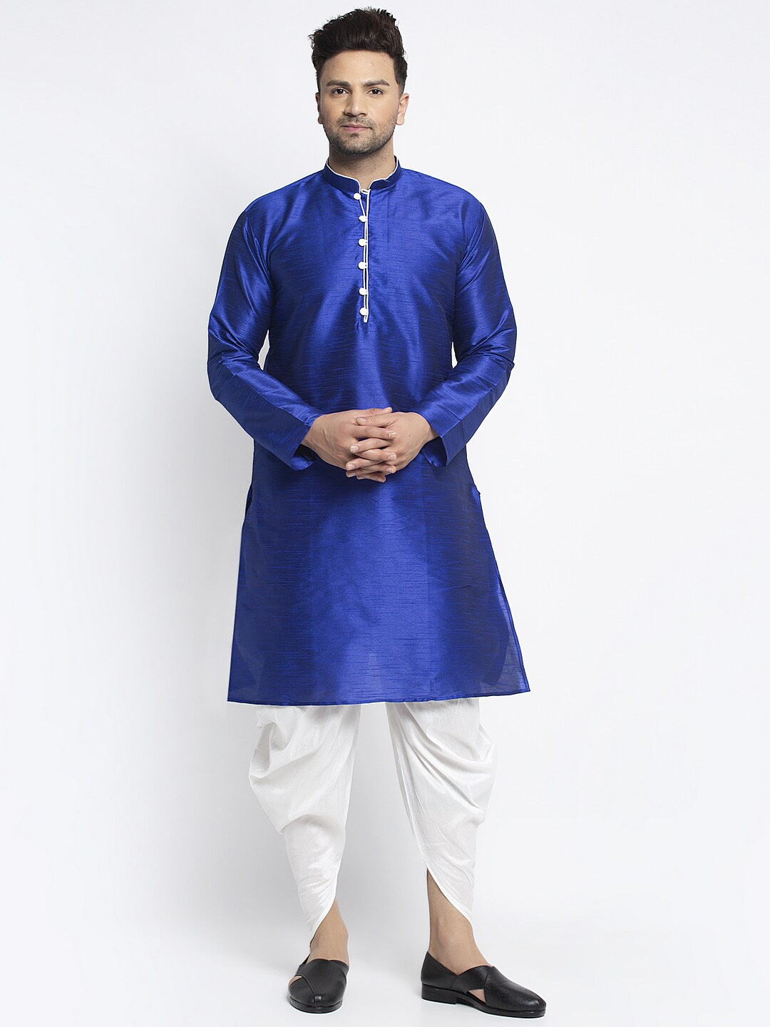 

Benstoke Men Blue Kurta with Dhoti Pants