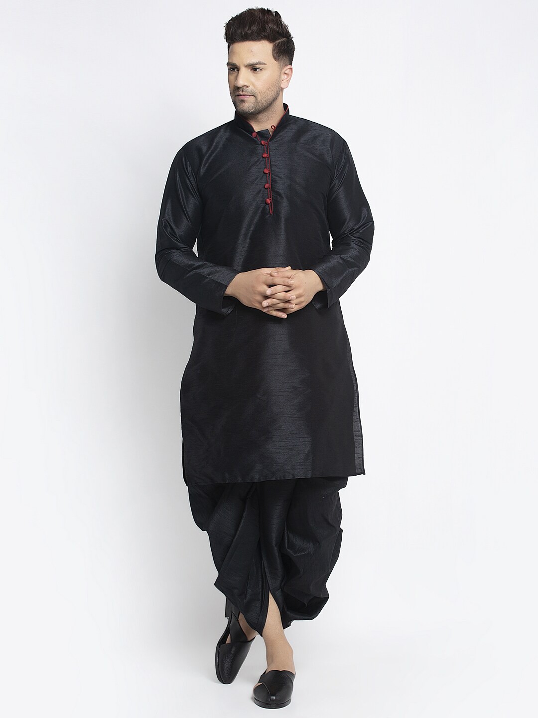 

Benstoke Men Black Kurta with Dhoti Pants