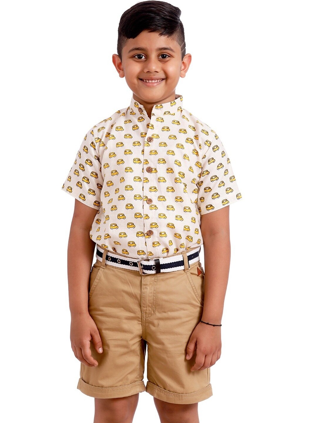 

SOULFULLY INDIAN Boys White Floral Printed Casual Shirt
