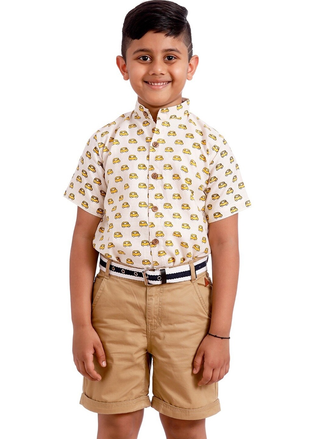 

SOULFULLY INDIAN Boys White Floral Printed Casual Shirt