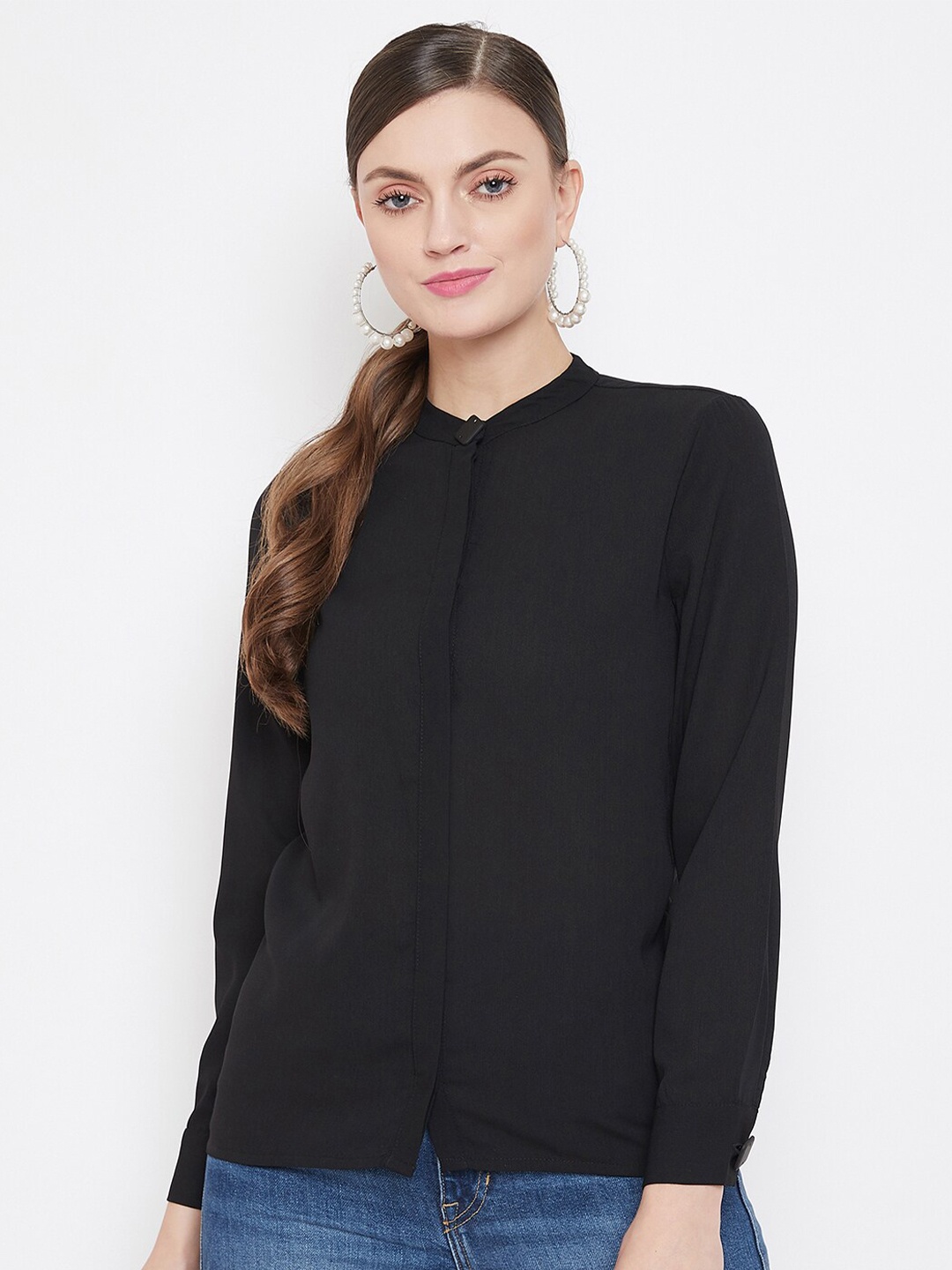 

Madame Women Black Casual Shirt